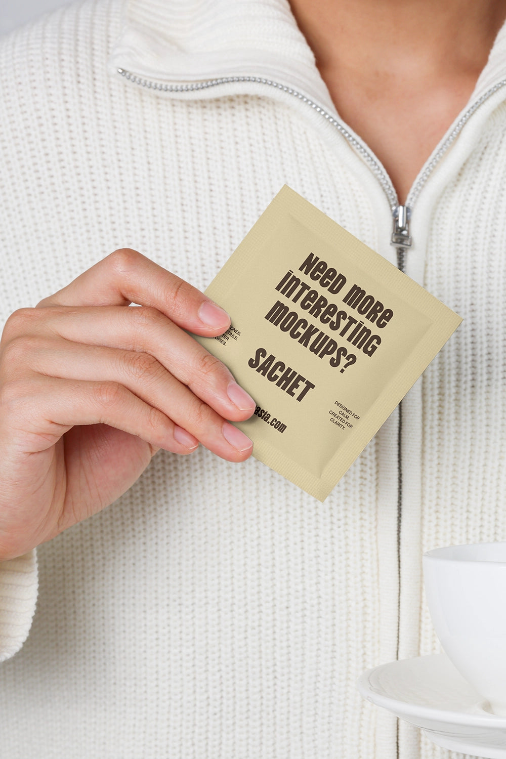 small packet mockup for branding with soft lighting and lifestyle presentation