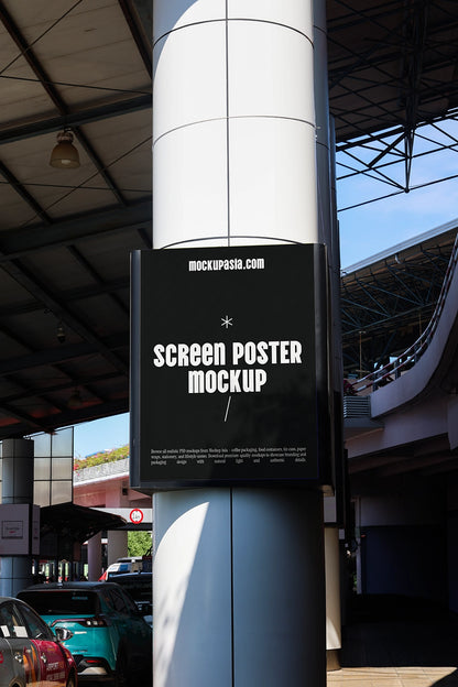 Urban LED Screen Poster Mockup NTO06