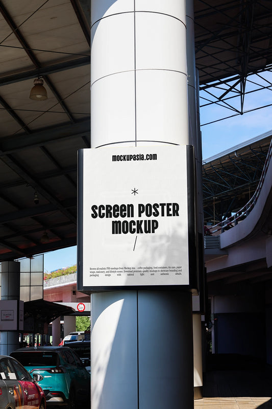 Urban LED Screen Poster Mockup NTO06