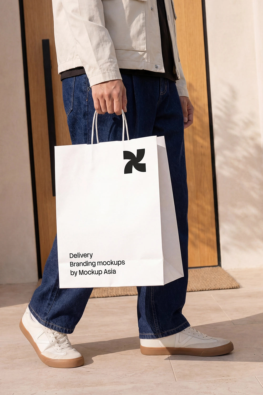Shopping bag mockup for retail packaging and branding presentation