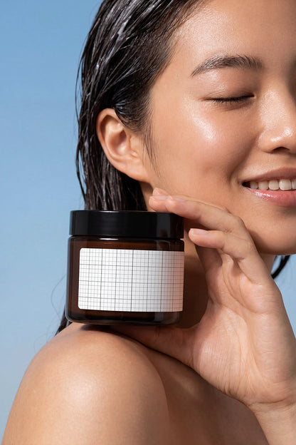 Premium cosmetic jar PSD mockup for skincare branding presentation