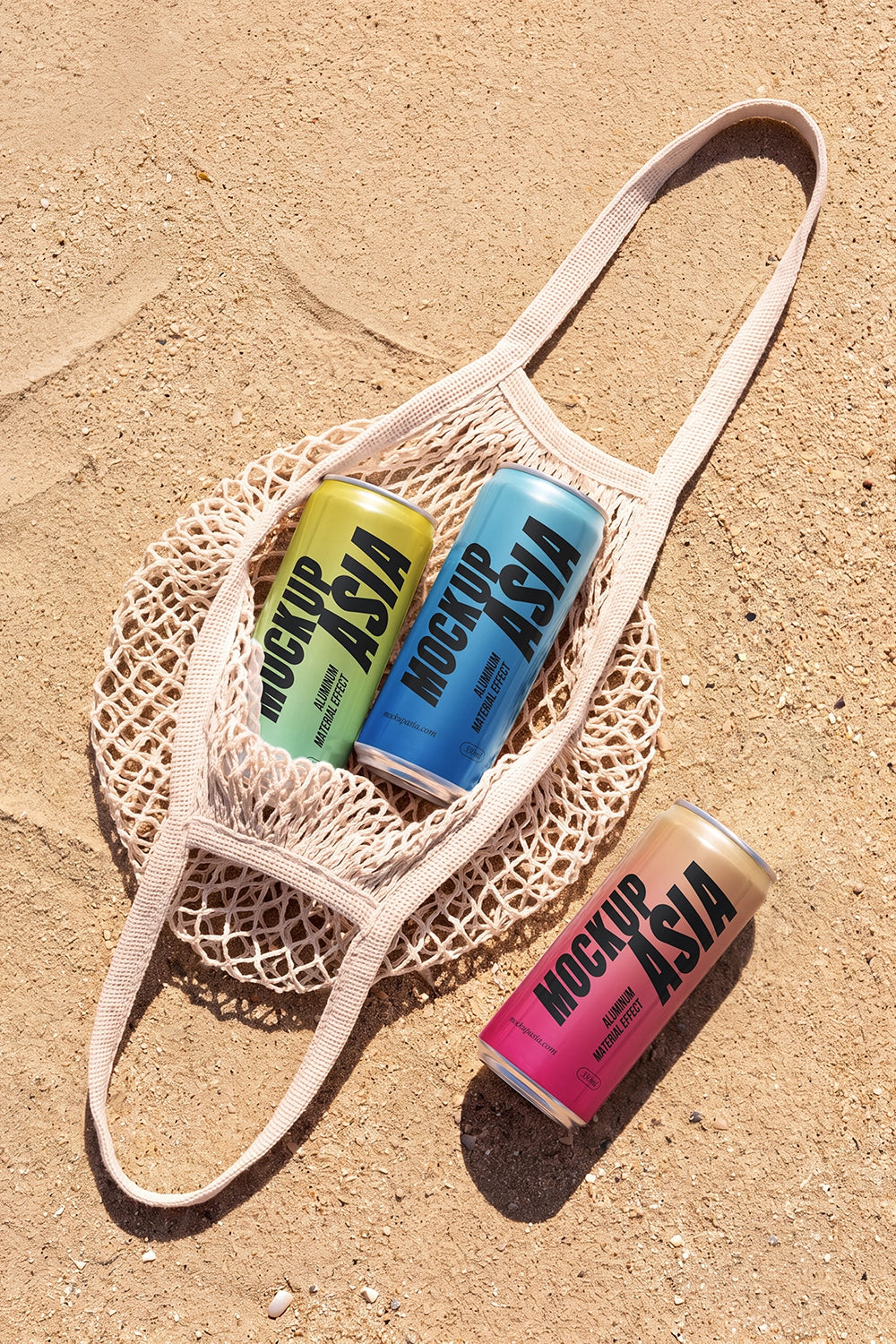 Sleek 330ml can mockup in a realistic outdoor lifestyle scene