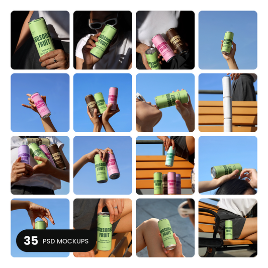 Slim Soda Can Mockup Collection