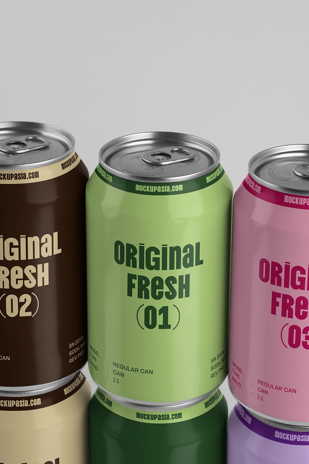 Close view drink can mockup crop composition branding label presentation clean background template