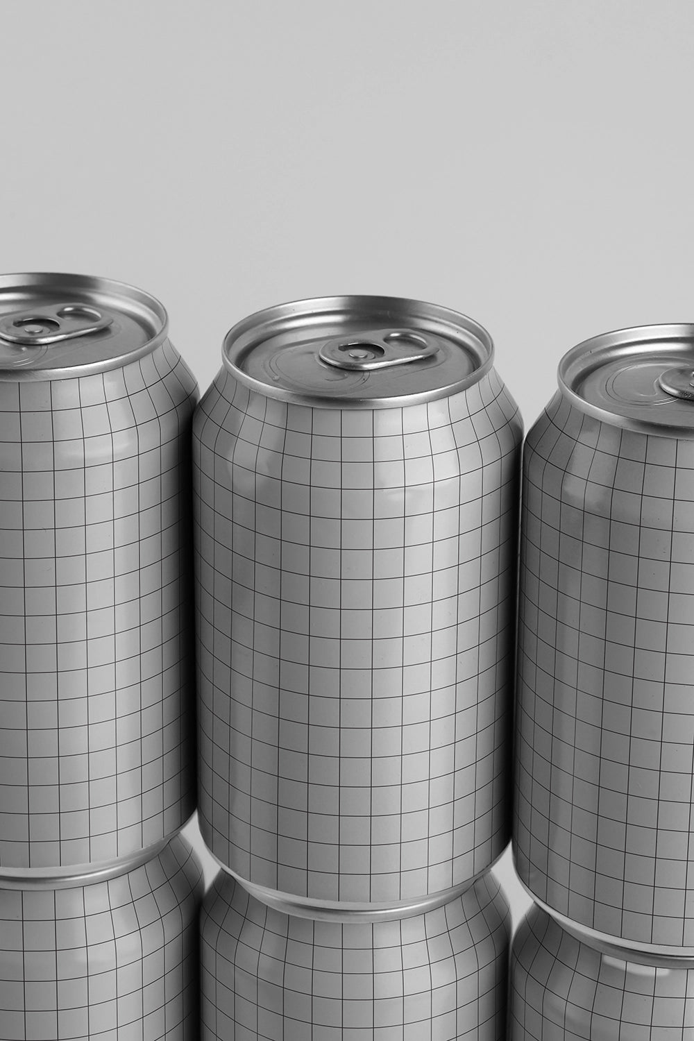 Aluminum can mockup macro shot packaging detail PSD realistic highlight and shadow