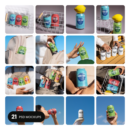 Soda Can Mockup Bundle – Professional Advertising Lighting