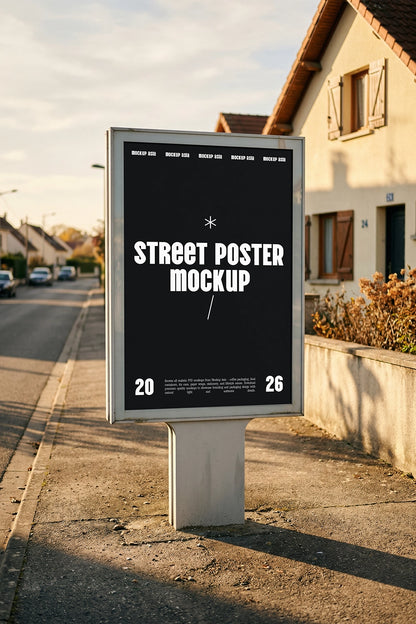 outdoor poster stand mockup blank street poster display
