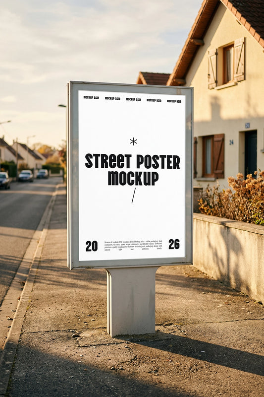 outdoor poster stand mockup blank street poster display