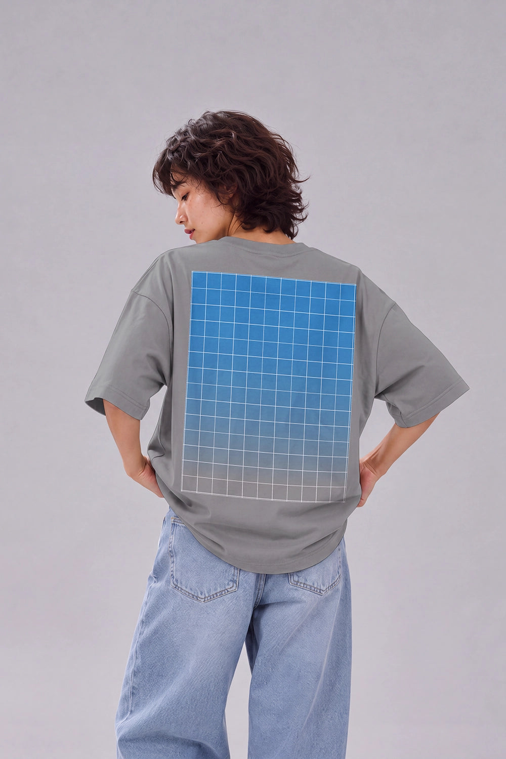 back view oversized tee PSD mockup for apparel and fashion branding