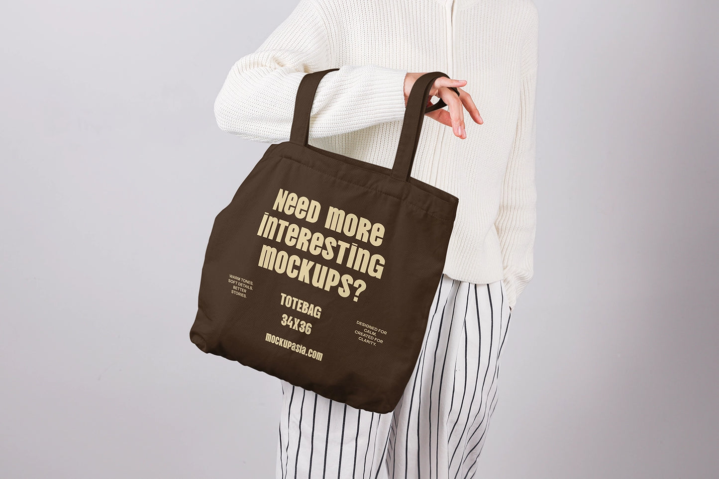 realistic canvas tote bag mockup with lifestyle presentation and modern typography