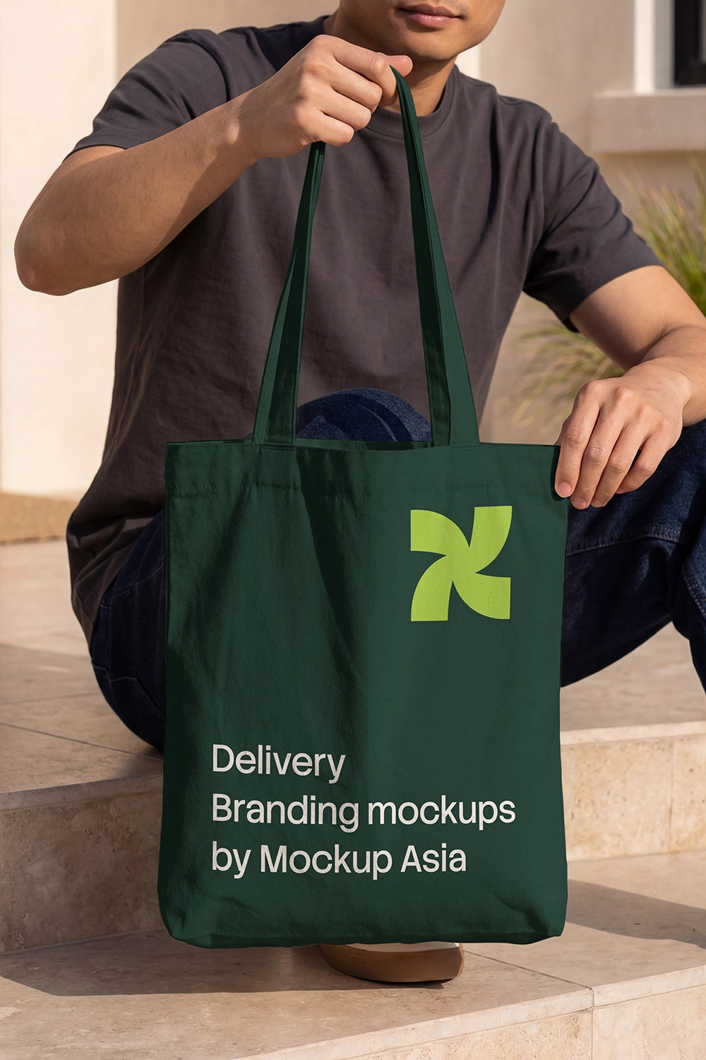 Lifestyle tote bag mockup PSD for retail merchandise design