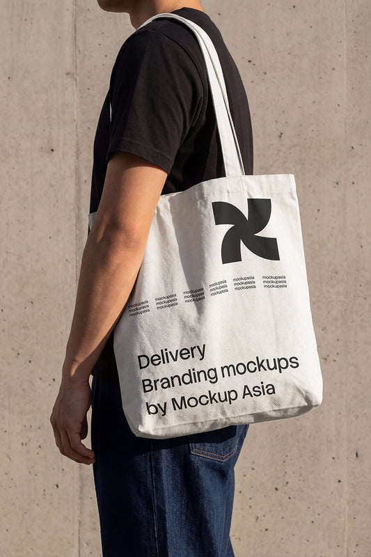 Shoulder tote bag mockup for canvas bag branding presentation