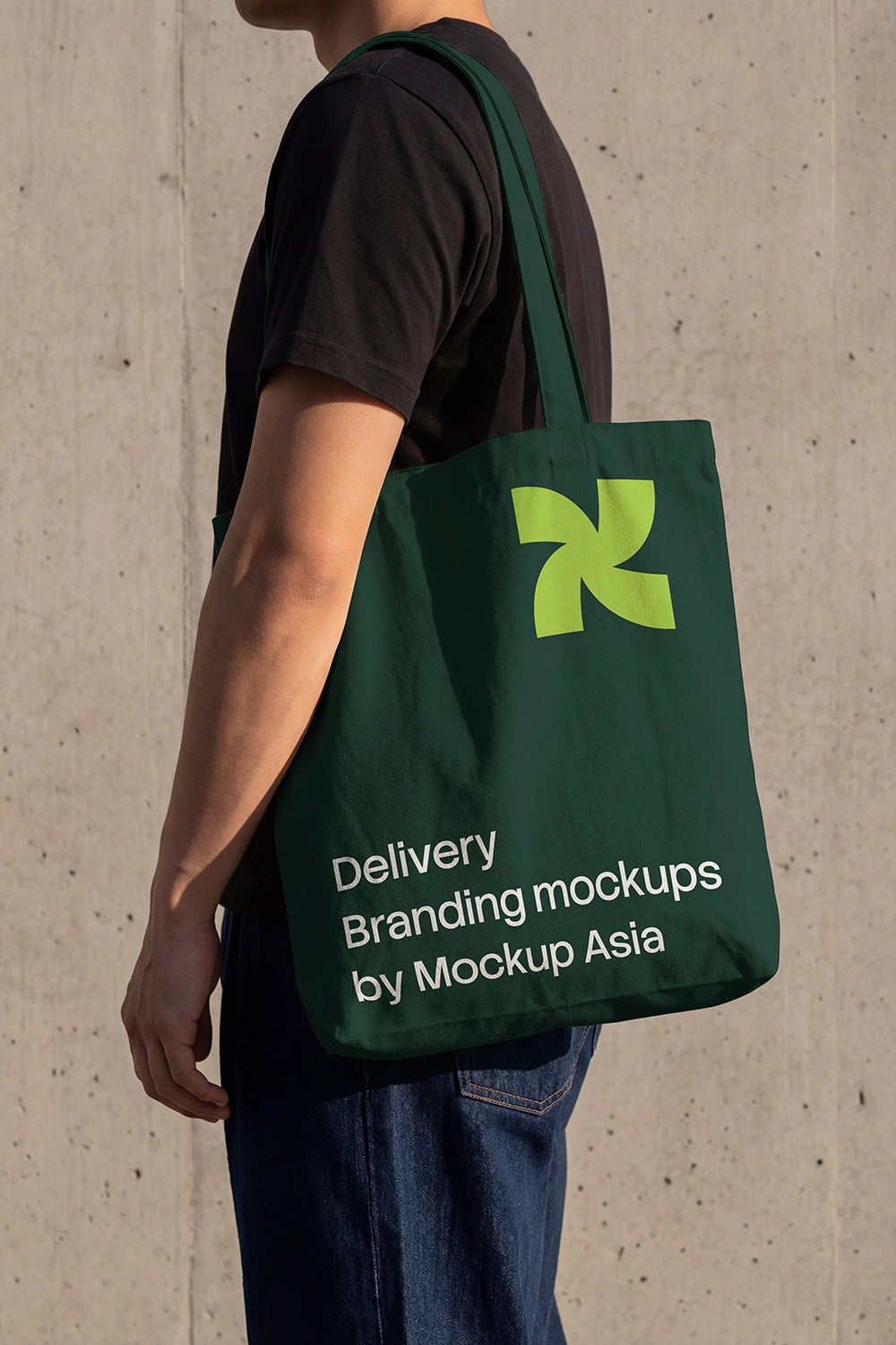 Side view tote bag mockup PSD for retail merchandise design