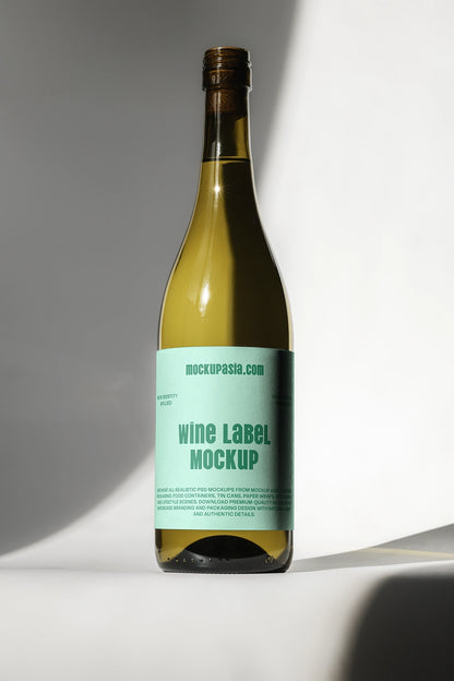 beverage bottle mockup with clean label design and soft shadow contrast