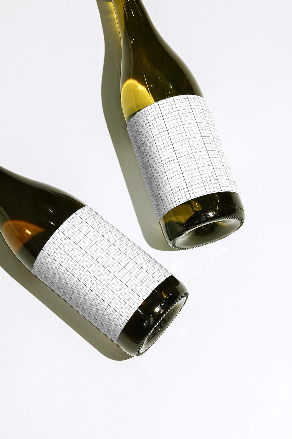 wine packaging mockup with two bottles and minimal aesthetic presentation