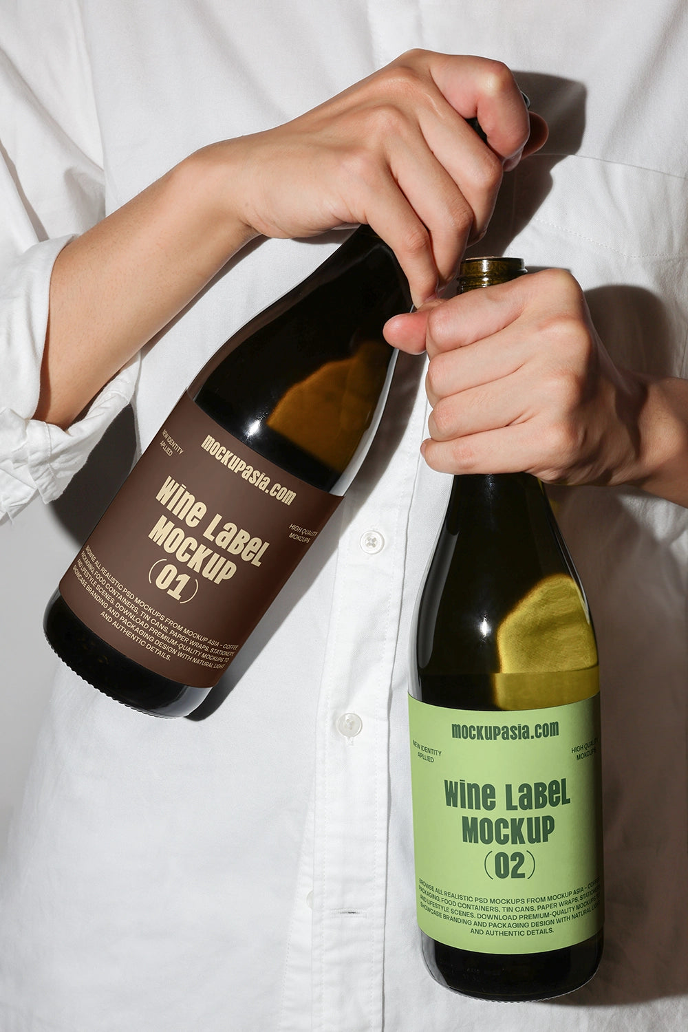 beverage bottle mockup with opening action and clean minimal presentation