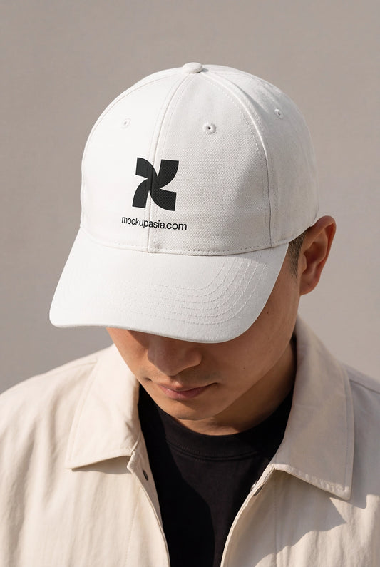 Baseball cap mockup for embroidered logo branding presentation