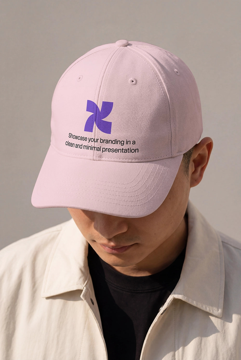 Realistic baseball hat logo mockup for streetwear merchandise