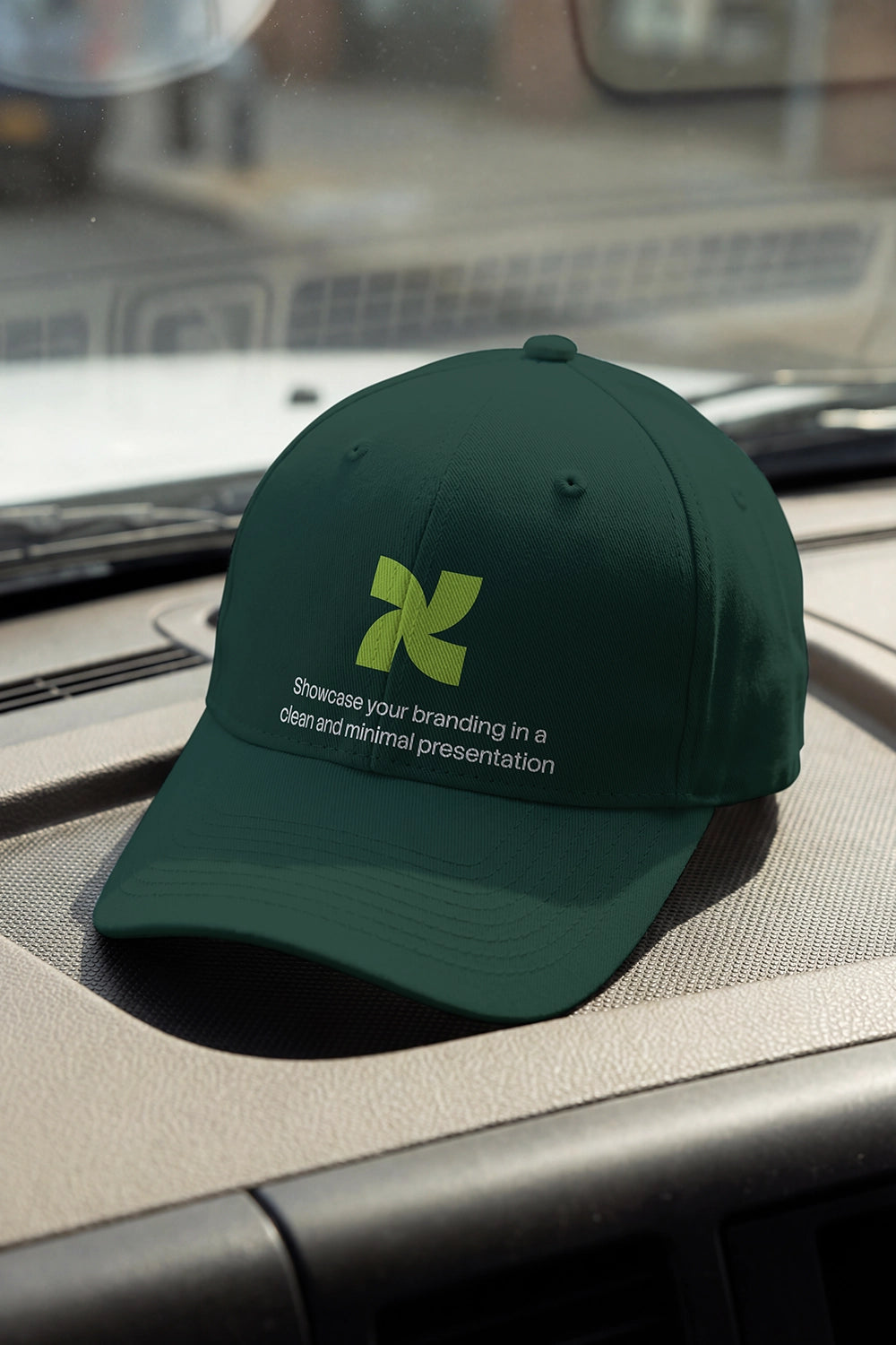 Logistics hat mockup for delivery branding and fleet merchandise