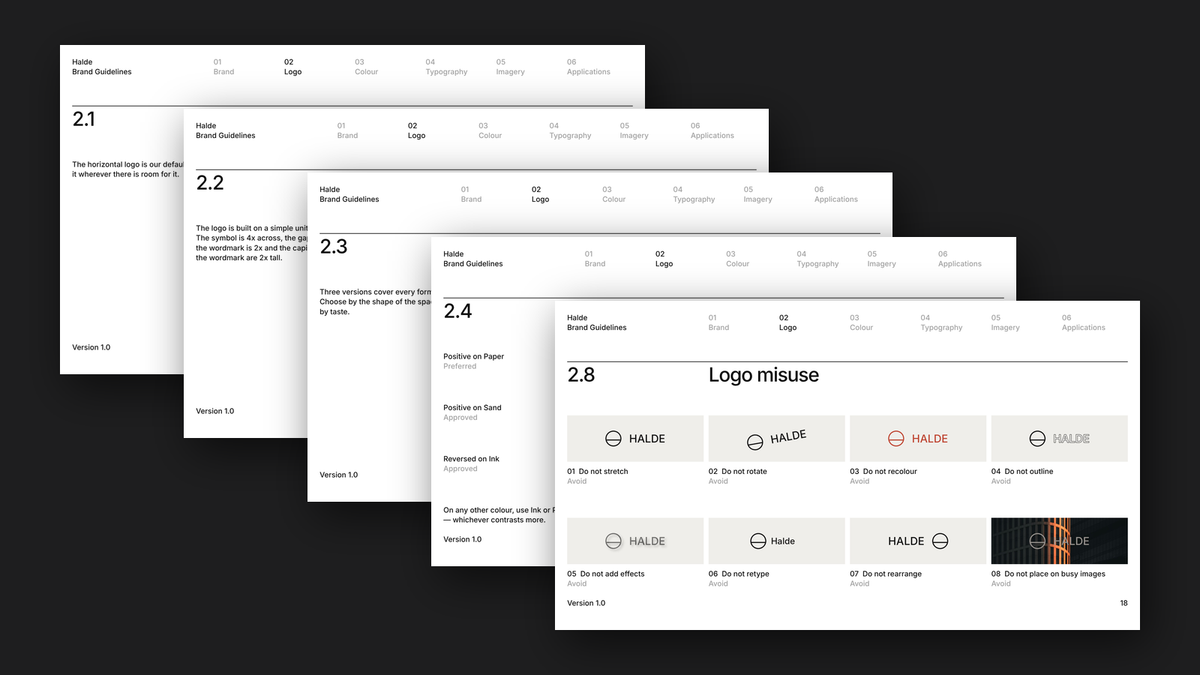Module 8 Brand Guidelines Vol 1 — logo pages