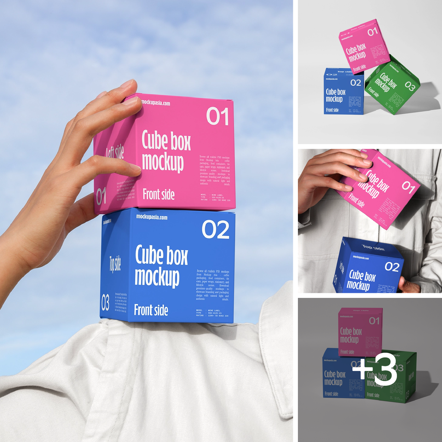 Cube box mockup bundle