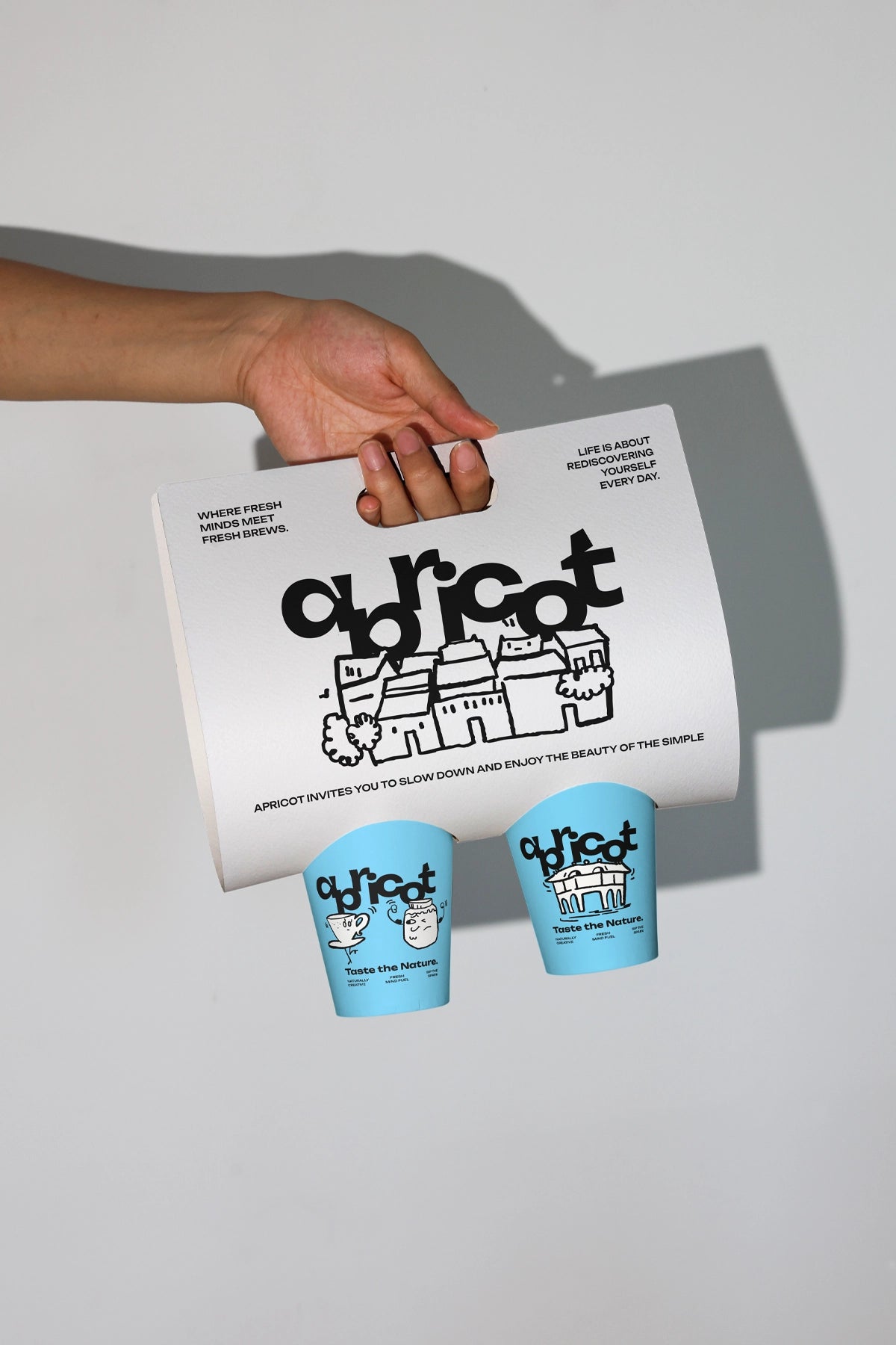 cup carrier mockup with two coffee cups realistic scene
