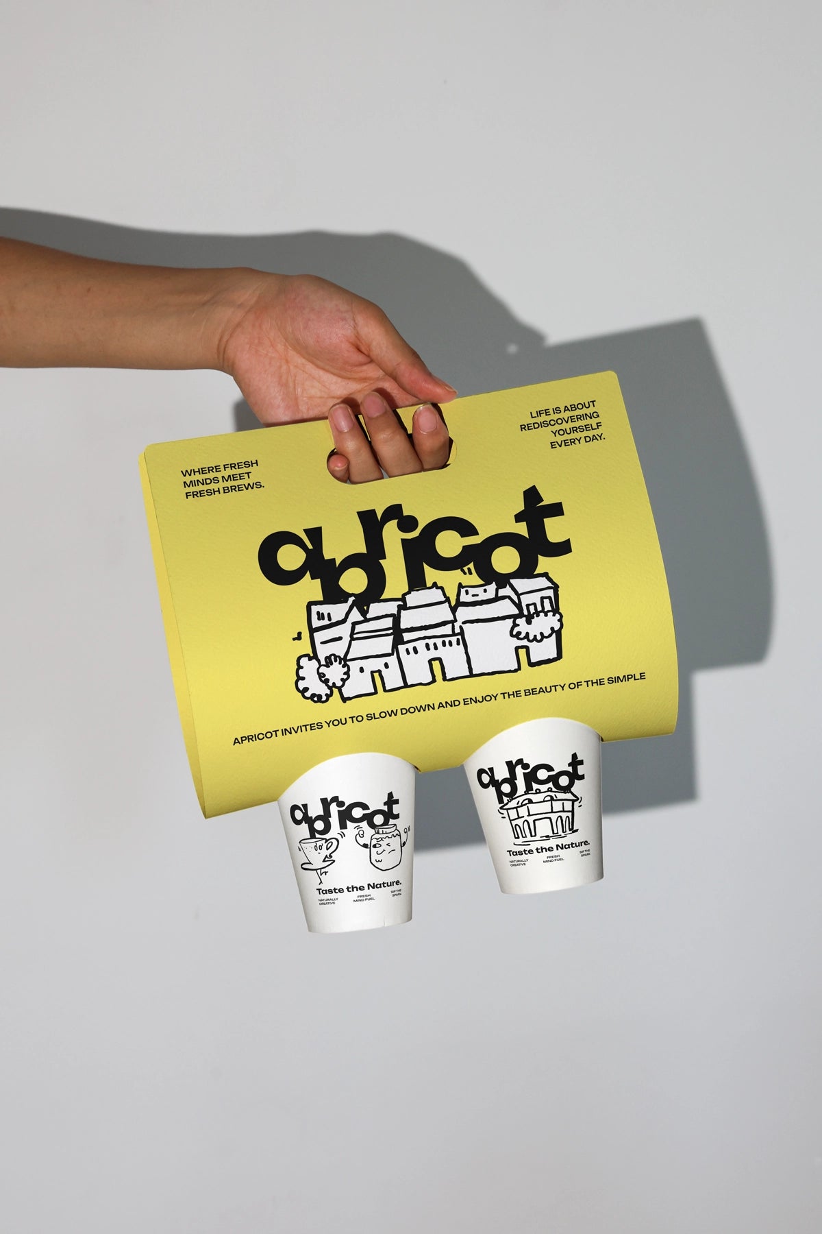 takeaway coffee holder mockup modern cafe branding