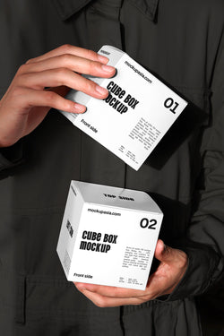 Cube Box Packaging Mockup CB06