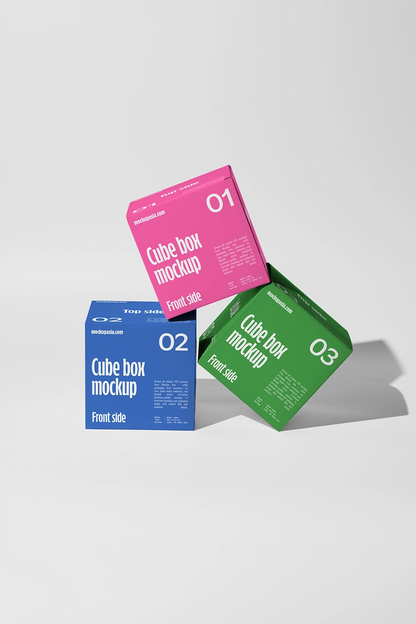 Cube box mockup bundle