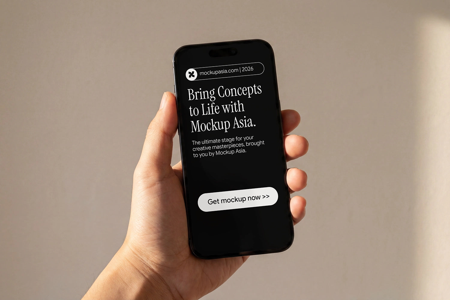 Realistic smartphone mockup for mobile UI and website presentation