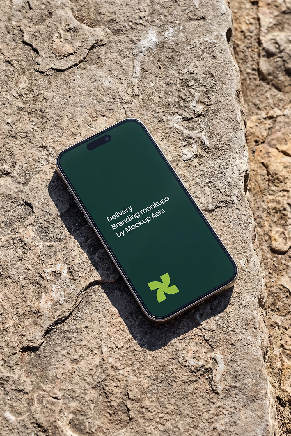 Realistic iPhone 16 Pro mockup with editable Smart Object screen