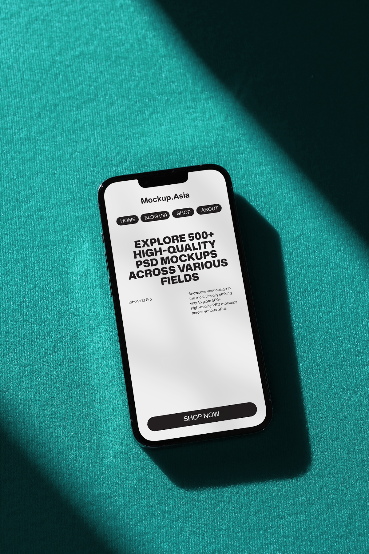 Mobile app interface mockup on iPhone screen with angled perspective
