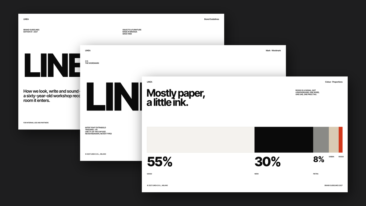 Swiss Style Brand Guidelines template for PowerPoint, Canva and Google Slides – cover