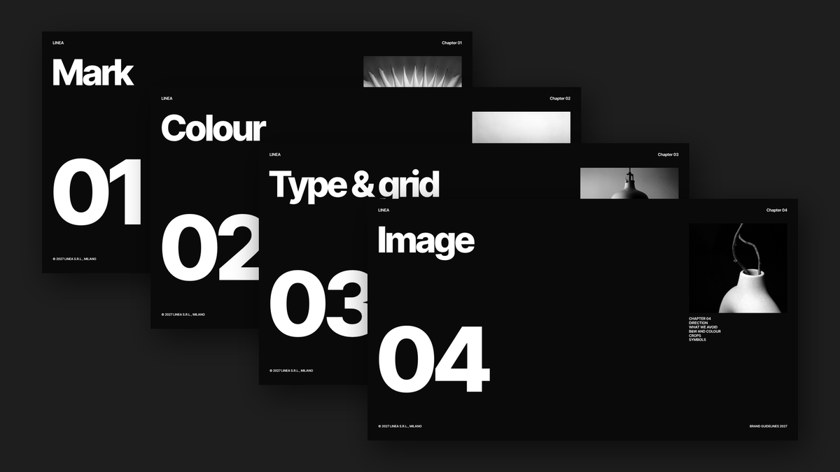 Swiss Style Brand Guidelines template – chapters
