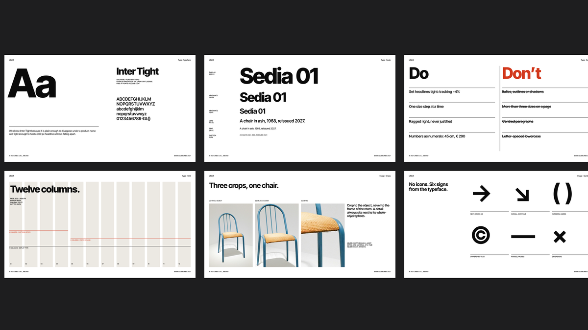 Swiss Style Brand Guidelines template – type and image