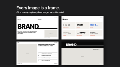 Swiss Style Brand Guidelines template – empty image frames in the editable files