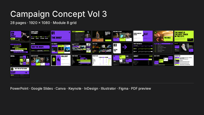 Bold Campaign Concept template – what's inside: all 28 pages and file formats