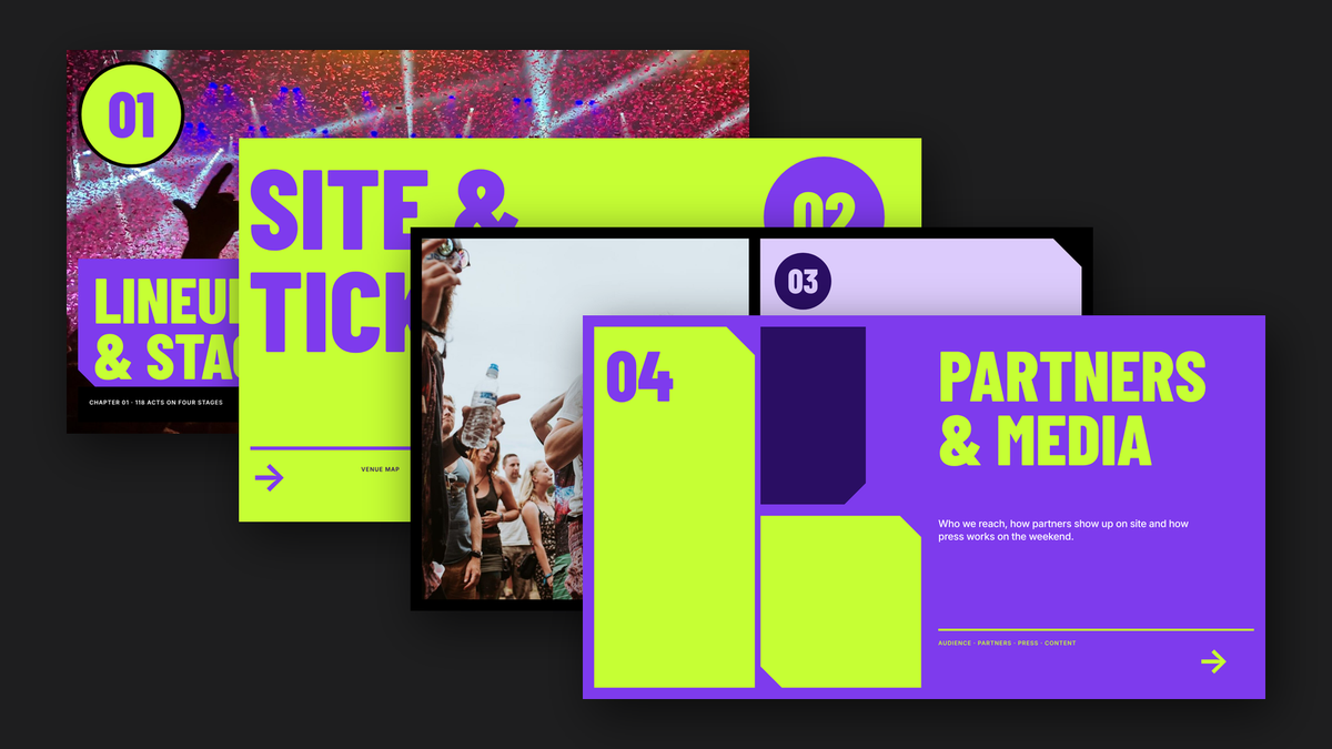 Bold Event & Festival template – chapters