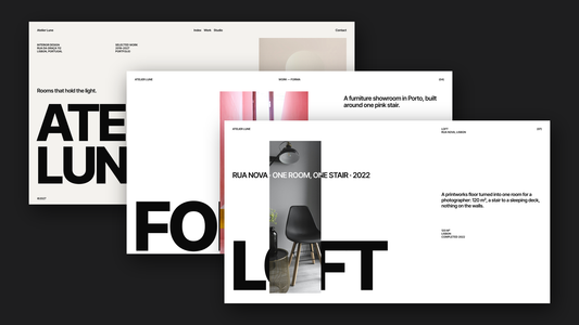 Swiss Style Interior Design Portfolio template for PowerPoint, Canva and Google Slides – cover