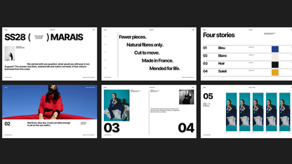 Swiss Style Lookbook template – opening looks