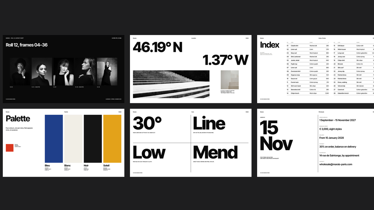 Swiss Style Lookbook template – reference and close
