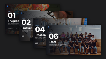 Glassmorphism Pitch Deck template – chapters