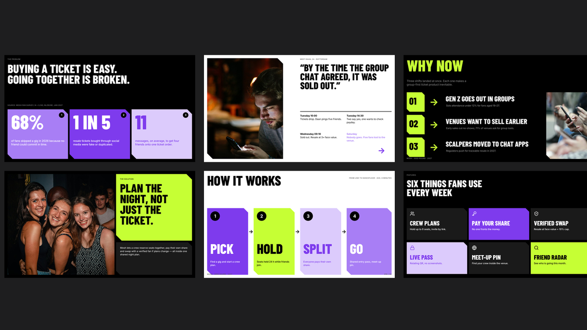 Bold Pitch Deck template – problem and product