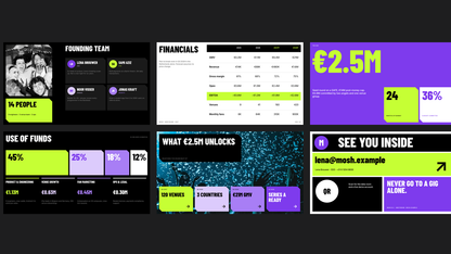 Bold Pitch Deck template – team and ask