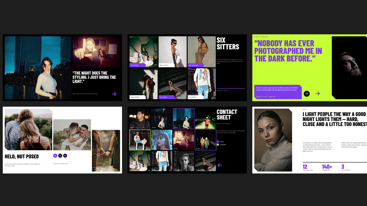 Bold Photography Portfolio template – series three to five