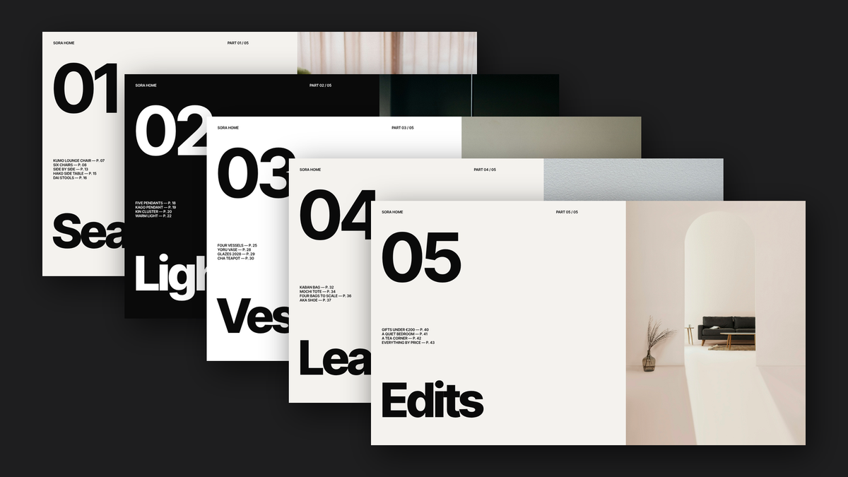 Swiss Style Product Catalogue template – chapters