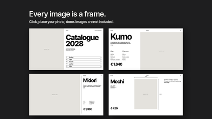 Swiss Style Product Catalogue template – empty image frames in the editable files