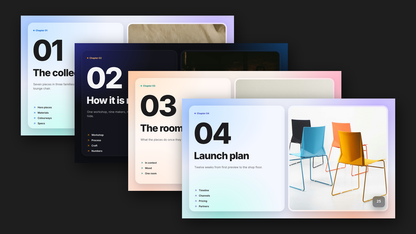 Glassmorphism Product Launch template – chapters