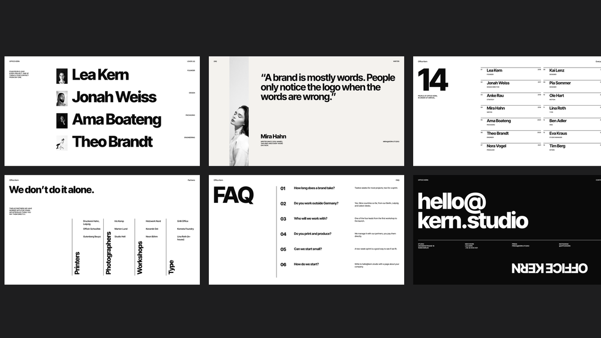 Swiss Style Studio Profile template – people and studio