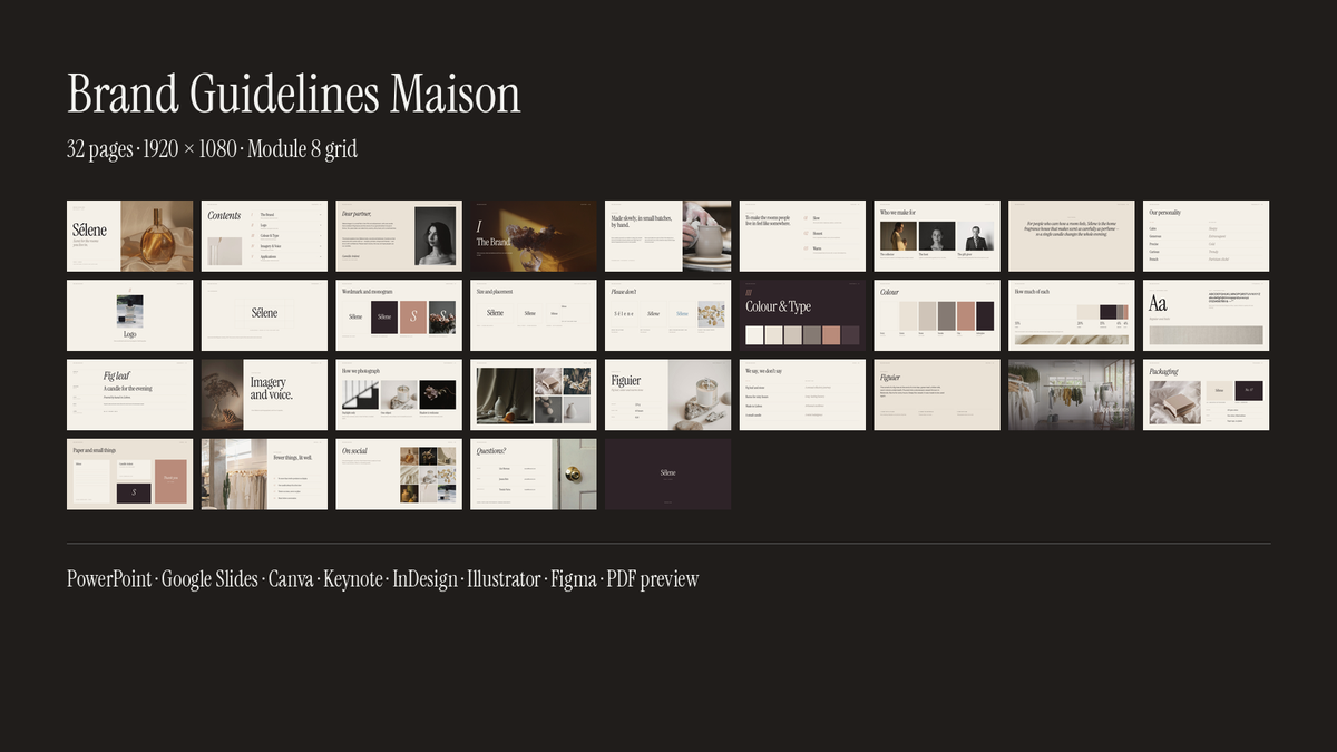 Luxury Brand Guidelines template – what's inside: all 32 pages and file formats